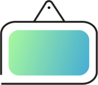 Icon of a picture hanging on the wall, with a blue-green gradient replacing the image.